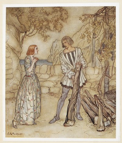 ATTO III: Scena I, linea 15 Alas, ora, vi prego, non lavorate così duramente da Arthur Rackham