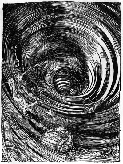 Una discesa nel Maelstrom di Edgar Allan Poe da Arthur Rackham