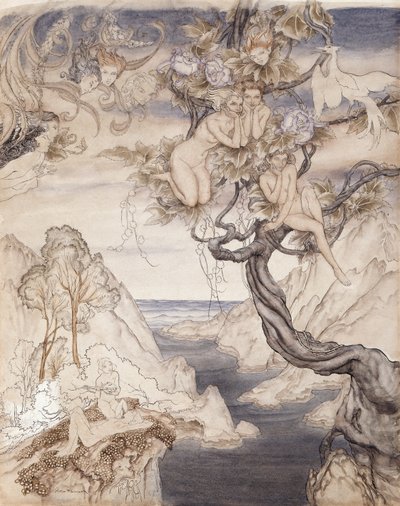 Una canzone delle fate, disegnata per Atto II, scena ii, da Sogno di una notte di mezza estate da Arthur Rackham
