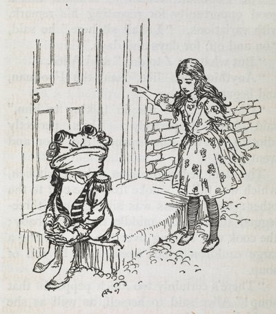 Alice e una rana vestita da lacchè da Arthur Rackham