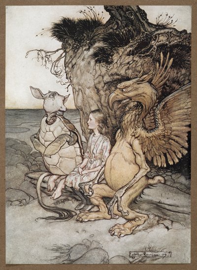 Alice con il Grifone e la Finta Tartaruga da Arthur Rackham