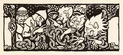 Becfola nel suo carro da Il corteggiamento di Becfola in Fiabe irlandesi da Arthur Rackham