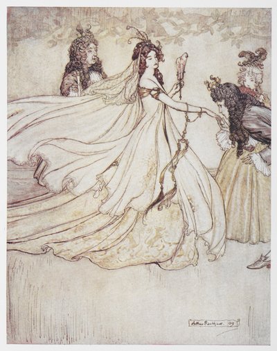 Cenerentola in abito da ballo da Arthur Rackham