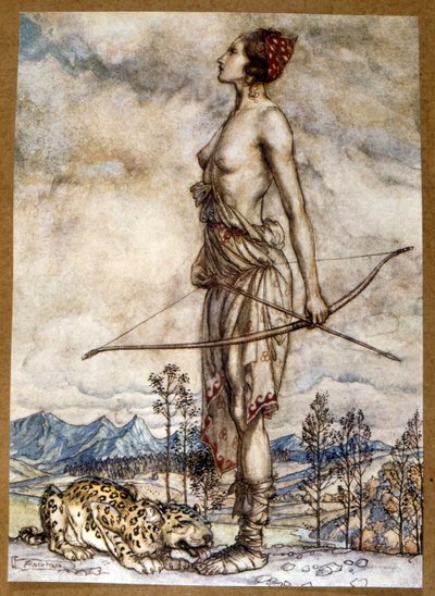 Comus, è una maschera in onore della castità da Arthur Rackham