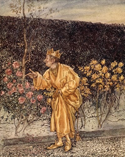 Ogni fiore trasformato in Oro, illustrazione da 