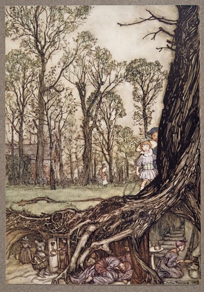 Le fate sono tutte più o meno nascoste fino al crepuscolo, da Peter Pan nei Giardini di Kensington di J M Barrie (1860 - 1937), pub. 1906 da Arthur Rackham