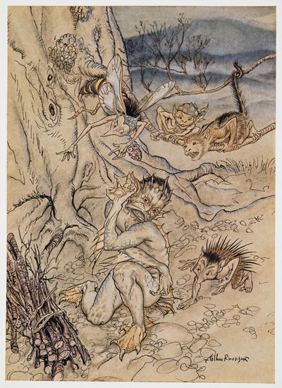 Per ogni sciocchezza sono su di me, illustrazione da La Tempesta di William Shakespeare, pub. 1926 da Arthur Rackham