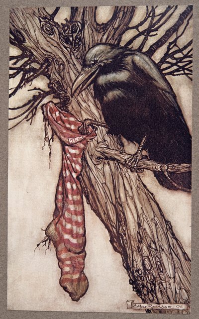 Per anni aveva tranquillamente riempito le sue calze, da Peter Pan nei Giardini di Kensington di J M Barrie (1860 - 1937), pub. 1906 da Arthur Rackham