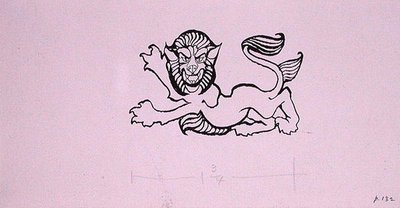 Leone araldico, illustrazione per 