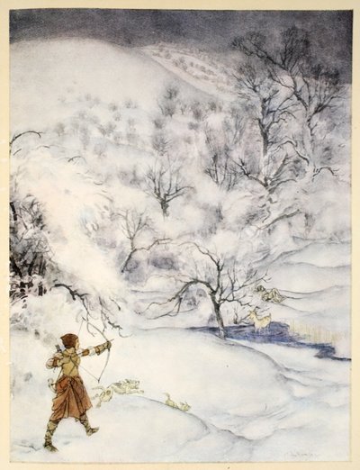 Come Sir Launcelot fu colpito da una gentildonna durante la caccia, illustrazione da 
