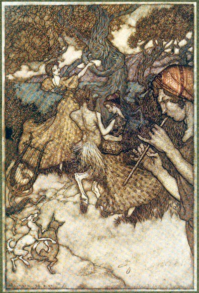 Se Orfeo avesse prodotto per primo il valzer, da The Ingoldsby Legends, pub. 1907 da Arthur Rackham