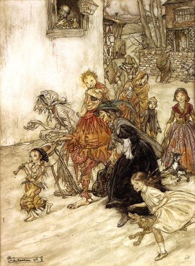 Illustrazione per Mother Goose da Arthur Rackham