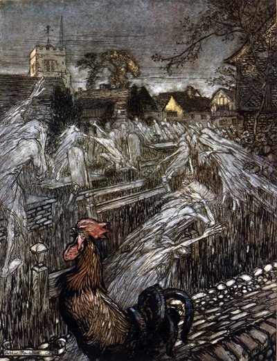 Illustrazione di Arthur Rackham per Il sogno di una notte di mezza estate di William Shakespeare da Arthur Rackham