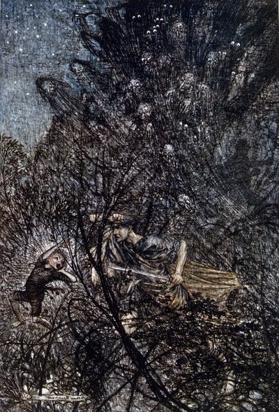Illustrazione di Arthur Rackham per Il Sogno di una Notte di Mezza Estate di William Shakespeare da Arthur Rackham