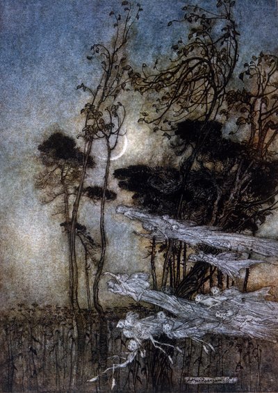 Illustrazione di Arthur Rackham per Il Sogno di una Notte di Mezza Estate di William Shakespeare da Arthur Rackham