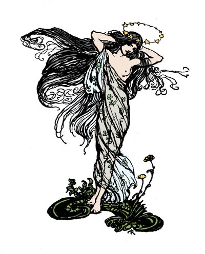 Illustrazione per Il sogno di una notte di mezza estate di William Shakespeare da Arthur Rackham