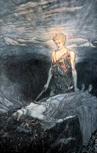 Illustrazione da Sigfrido e il crepuscolo degli dei, 1924 da Arthur Rackham