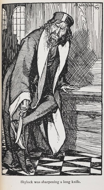 Illustrazione di Shylock da Il Mercante di Venezia da Arthur Rackham