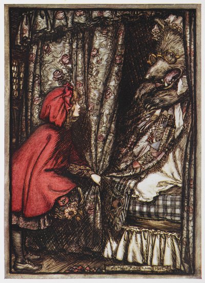 Cappuccetto Rosso e il lupo vestito da sua nonna da Arthur Rackham