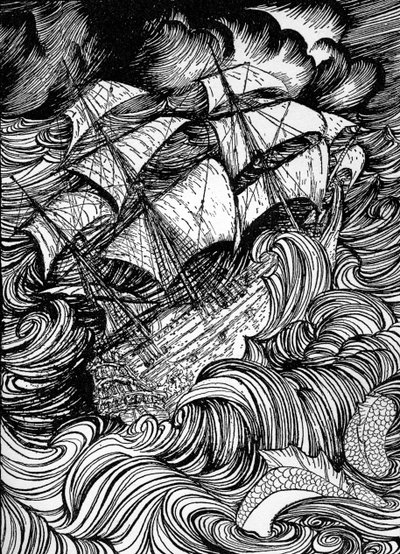 Manoscritto trovato in una bottiglia di Edgar Allan Poe da Arthur Rackham