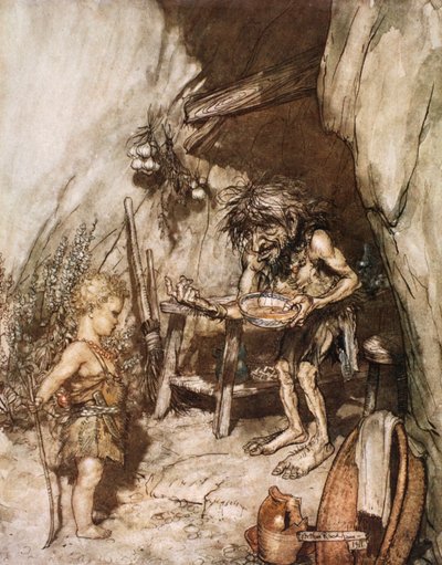 Mimo e il bambino da Arthur Rackham