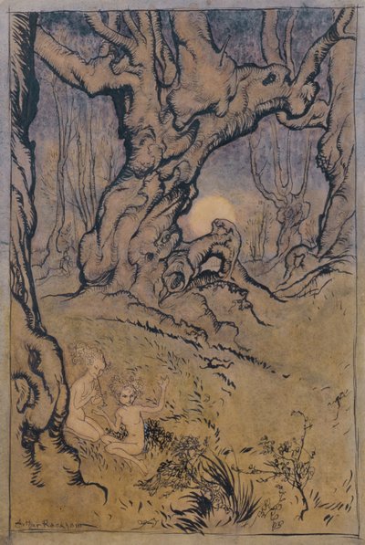 Fate al chiaro di luna in un bosco da Arthur Rackham