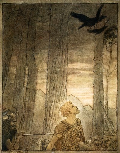 La morte di Sigfrido da Arthur Rackham