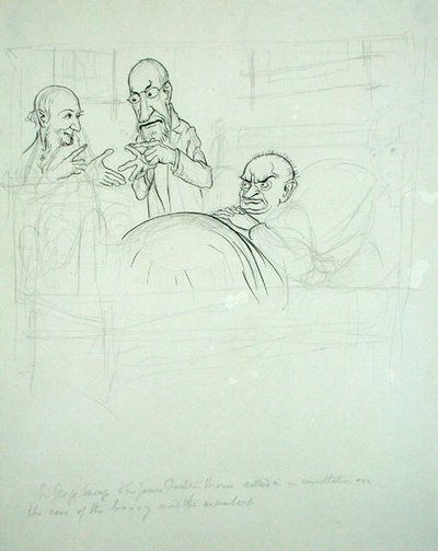 Sir George Savage e Sir James Crichton Browne (1840-1937) chiamati in consultazione sul caso del BXXXY e dei membri da Arthur Rackham