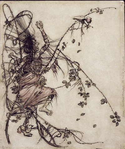 Rolando il fidanzato, illustrazione da I fratelli Grimm, tradotto da Mrs Edgar Lewis, pubblicato 1900 da Arthur Rackham