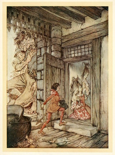 Prendendo le chiavi del castello, Jack sbloccò tutte le porte, da Fiabe inglesi da Arthur Rackham