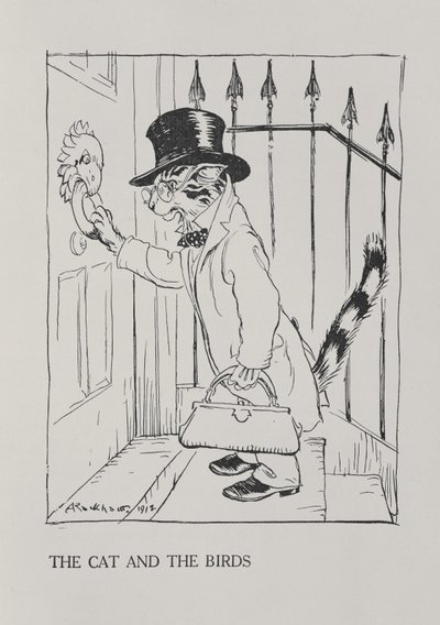 Il gatto e gli uccelli, illustrazione da 