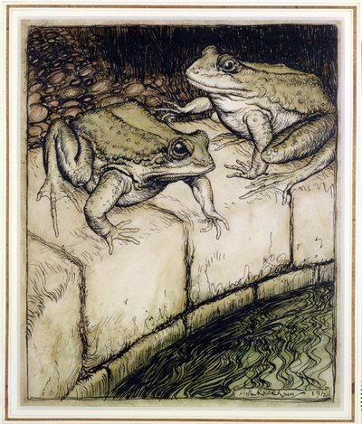 Le rane e il pozzo, illustrazione da Le favole di Esopo, pubblicata nel 1912 da Arthur Rackham
