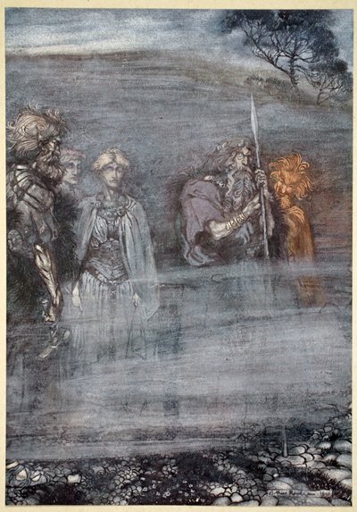 Gli dei diventano pallidi e invecchiano per la perdita di Freia da Arthur Rackham