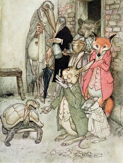 La lepre e la tartaruga, illustrazione da 