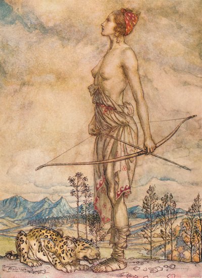 La cacciatrice Diana da Arthur Rackham