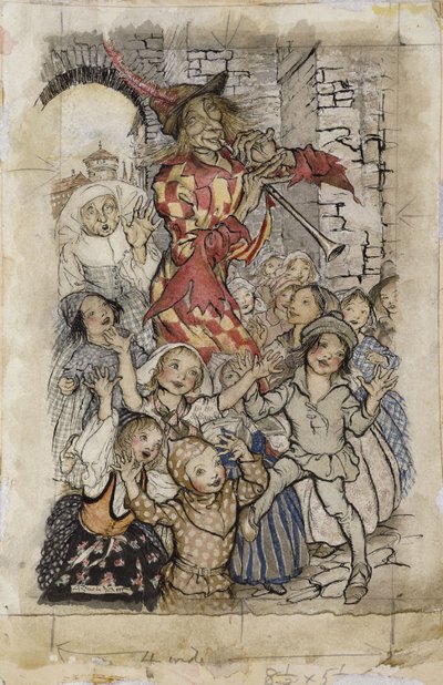 Il pifferaio magico e i bambini da Arthur Rackham