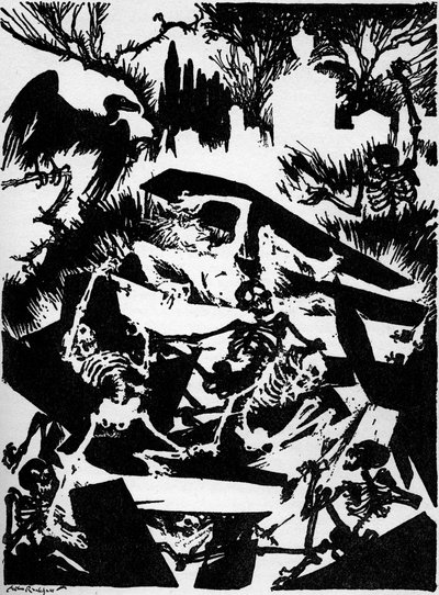 La sepoltura prematura di Edgar Allan Poe da Arthur Rackham
