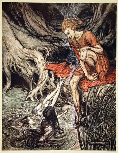 I puri figli scintillanti del Reno mi raccontarono del loro dolore da Arthur Rackham