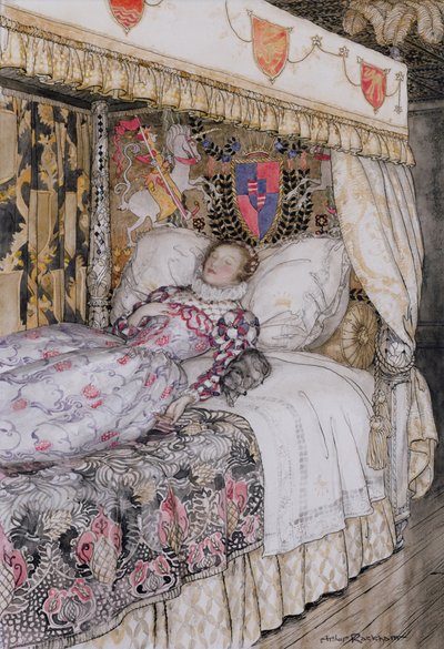 La Principessa Addormentata, illustrazione per The Allies Fairy Book, Heinemann, 1916 da Arthur Rackham