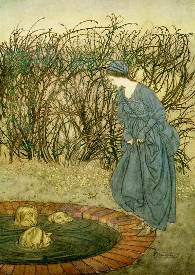 Le tre teste del pozzo da Arthur Rackham