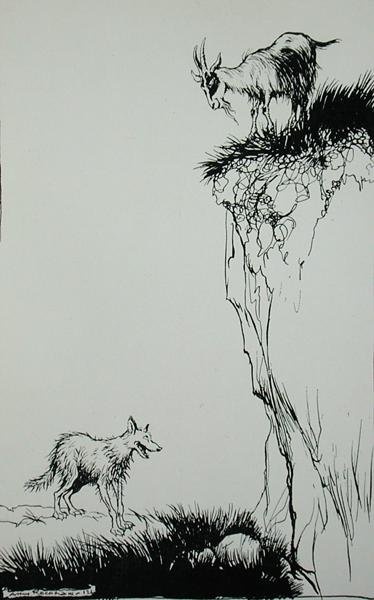 Il lupo e la capra, illustrazione da 
