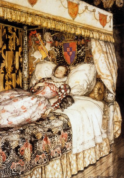 La principessa addormentata, illustrazione di Arthur Rackham per il racconto di Charles Perrault "La bella addormentata" da Arthur Rackham