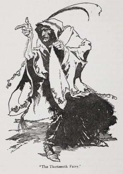 La tredicesima fata da Rosaspina (La Bella Addormentata) da Arthur Rackham
