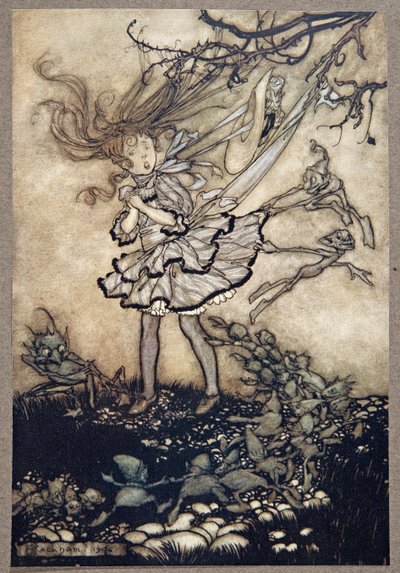 Ti faranno sicuramente dei dispetti .., da Peter Pan nei Giardini di Kensington di J M Barrie (1860 - 1937), pub. 1906 da Arthur Rackham