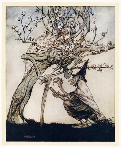 Albero mio! Oh albero mio! Hai visto la mia piccola monella?, da Fiabe inglesi, pub. 1922 da Arthur Rackham