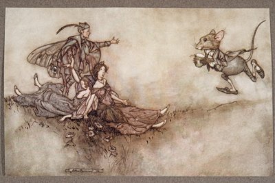 Il succo di wallflower è buono per rianimare i ballerini che cadono a terra in un attacco, da Peter Pan nei Giardini di Kensington di J M Barrie (1860 - 1937), pub. 1906 da Arthur Rackham