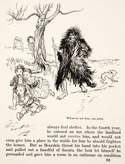 Chiunque lo vedesse scappava, da Fratellino e Sorellina e altre fiabe dei Fratelli Grimm, pub.1917 da Arthur Rackham