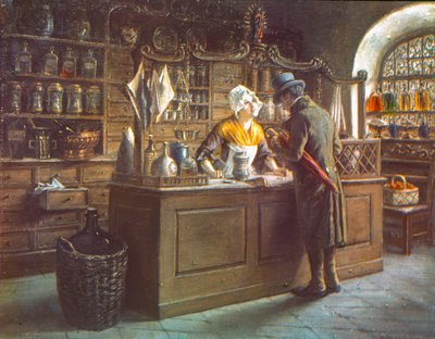 Copia di un dipinto fotografato su lastra di vetro utilizzando un primo processo a colori Uvachrome, c.1920 (foto) da Arthur Traube