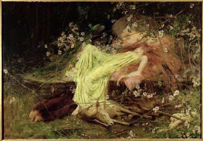 Una fiaba: "Tutto sembrava dormire, la lepre timida sulla forma" - Scott, c.1895 da Arthur Wardle