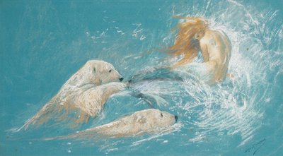 Una sirena e orsi polari da Arthur Wardle